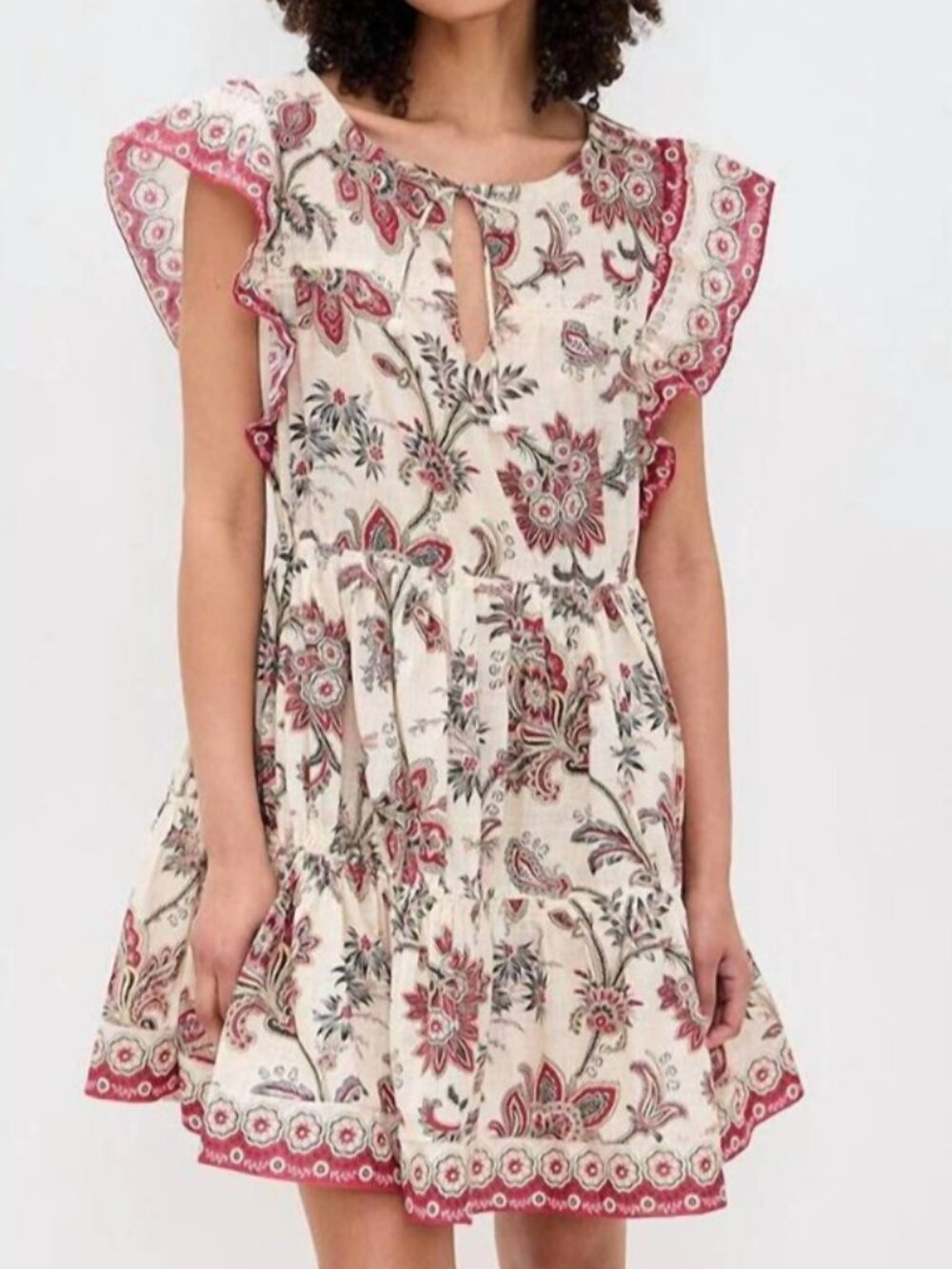 NEW SEA New York cassandra print tunic mini dress in multi Sz M